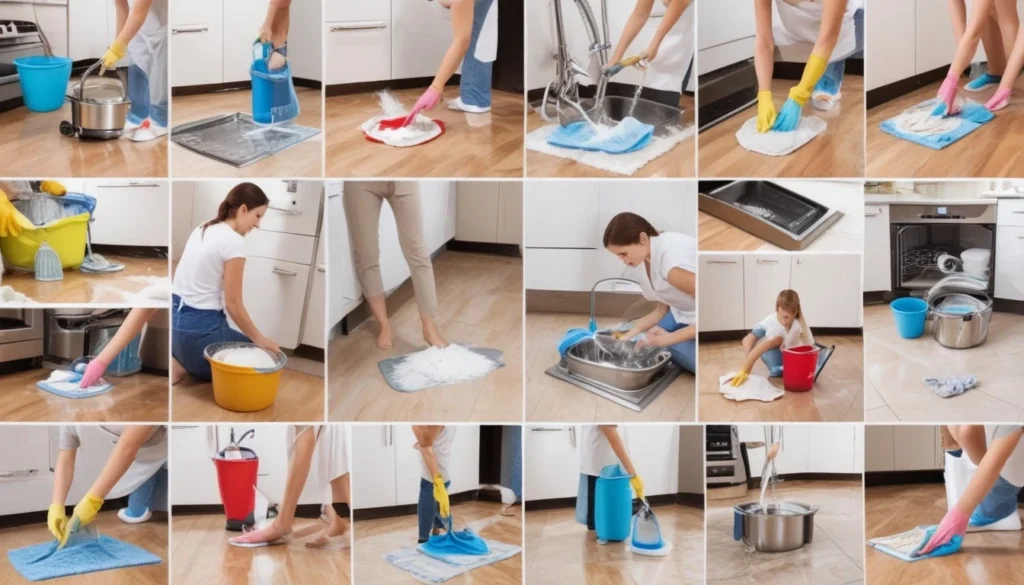 woman doing household task