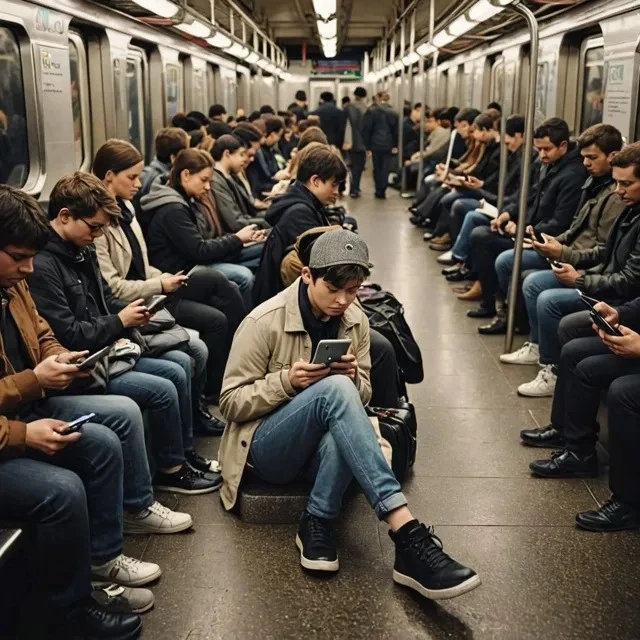 people are busy in their gadgets