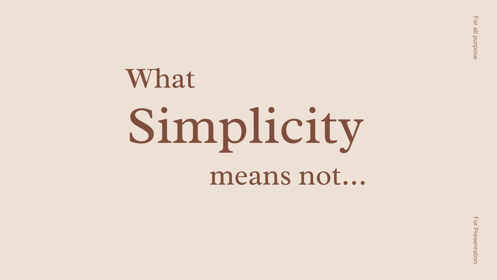 what simplicity means not