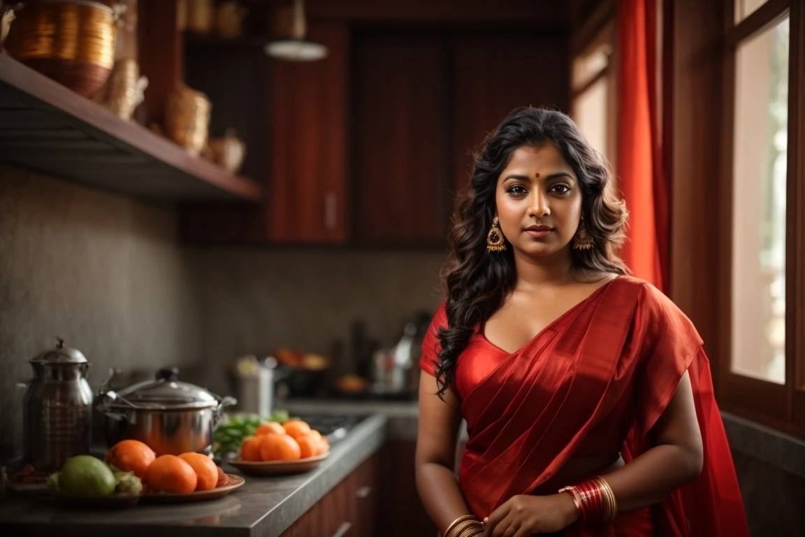 indian women in kitchen